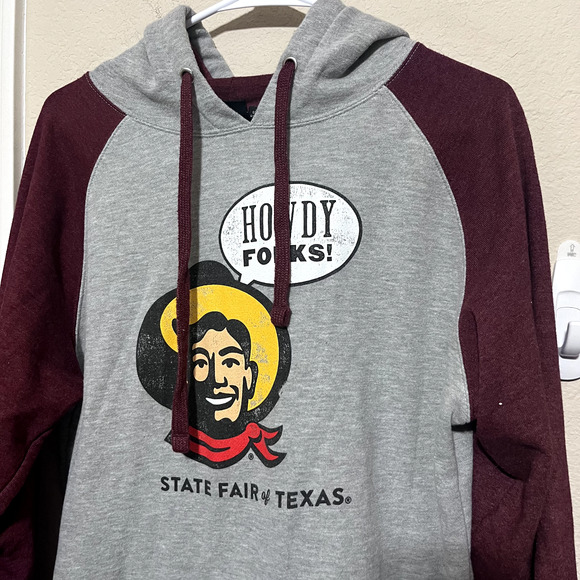 State Fair of Texas Hoodie Sweatshirt sz M Big Tex Mascot Howdy Folks Dallas - Picture 2 of 6